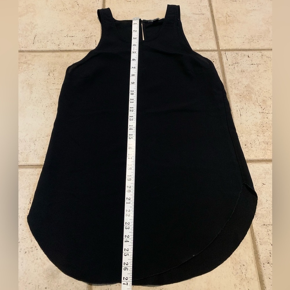 💜 Le Château Black Sleeveless High-Low Tunic Top TTP/XXS - Picture 6 of 6